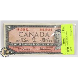 1954 $2 DOLLAR B/R JU8136692