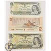 Image 1 : TWO CANADIAN 1972 $1 BILLS & ONE 1986 $2 BILLS