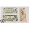 Image 1 : TWO CANADIAN 1972 $1 BILLS & ONE 1986 $2 BILLS