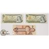 Image 1 : TWO CANADIAN 1972 $1 BILLS & ONE 1986 $2 BILLS