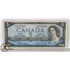 Image 1 : 1954 CANADIAN $5 BILL SERIAL XS1070498 B/R