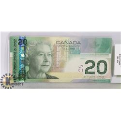2004 CANADIAN $20 BILL SERIAL EYK 8779452
