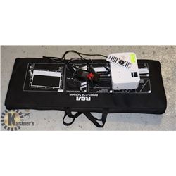 RCA PROJECTOR AND 90" SCREEN WITH STAND