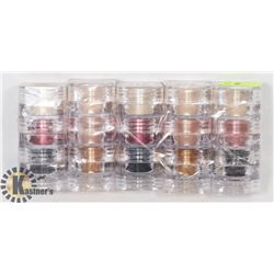 FIVE STACKS OF 3 ASSORTED MICABELLA SHIMMER