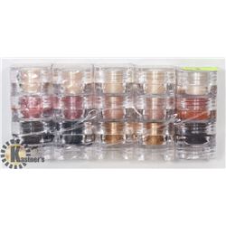 FIVE STACKS OF 3 ASSORTED MICABELLA SHIMMER