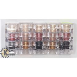 FIVE STACKS OF 3 ASSORTED MICABELLA SHIMMER