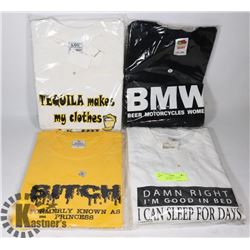 PACK OF ASSORTED T-SHIRTS CONTAINING 4PCS
