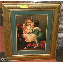 FRAMED VINTAGE LOOK PRINT, 22 X 26