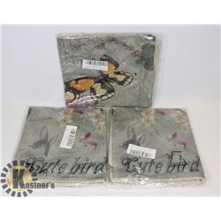 3 NEW ACCENT PILLOW COVERS MADE OUT OF CANVAS