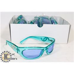 BOX OF CHANEL STYLED TEAL SUNGLASSES