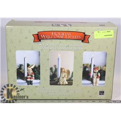 HAND DECORATED HOLIDAY WELCOME LIGHTS 3PACK