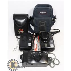 LOT OF THREE FILM CAMERAS, ONE WITH INSTRUCTION