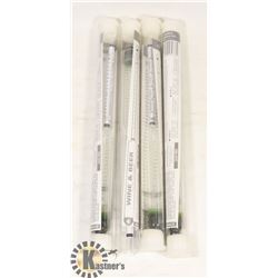 LOT OF 4 NEW WINE & BEER HYDROMETERS