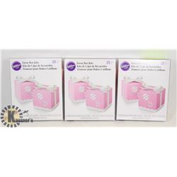 3 NEW 25 PACKS OF WILTON FAVOR BOX KITS