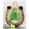 Image 1 : CERAMIC LUCKY HORSE SHOE WISHBONE 4 LEAF CLOVER