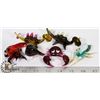 Image 1 : 6 X GLASS COLORED CRYSTAL & BLOWN FIGURES