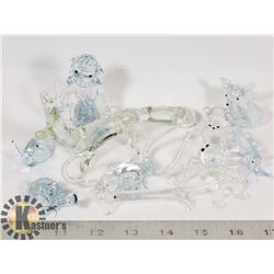 10 X GLASS CRYSTAL & BLOWN GLASS FIGURES EUROPEAN