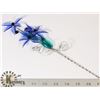 Image 1 : GLASS COLORED FLOWER ON STEM HAND MADE EUROPEAN