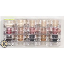 FIVE STACKS OF 3 ASSORTED MICABELLA SHIMMER