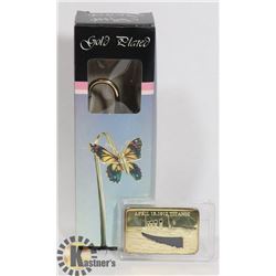 GOLD PLATED BUTTERFLY BOOKMARK SOLD WITH