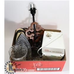 BOX OF MISCELLANEOUS OF HOUSEWARE INC: 2 VASES;