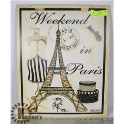TIN LITHOGRAPH POSTER "WEEKEND IN PARIS"