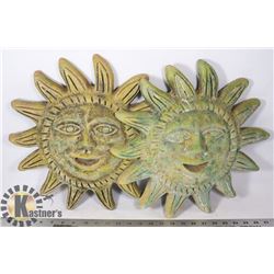 SOLID STONE GARDEN "SUN" WALL HANGINGS- SET OF 2