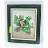 Image 1 : VINTAGE FRAMED OIL PAINTING RECYCLED SHOES