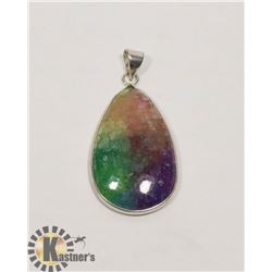 #107-RAINBOW SOLA QUARTZ PENDANT