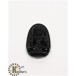 #201-BLACK OBSIDIAN BUDDHIST PENDANT 28.16g
