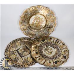 SET OF 3 EGYPTIAN METAL PLATES