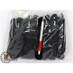 BAG WITH 39 NEW BLACK INK REFILLABLE PENS