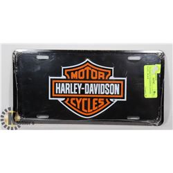 TIN HARLEY DAVIDSON LICENSE PLATE - BLACK