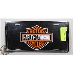 TIN HARLEY DAVIDSON LICENSE PLATE - BLACK