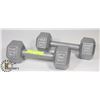 Image 1 : WEIGHTS- SET OF 2 METAL (10 LB DUMBBELLS)