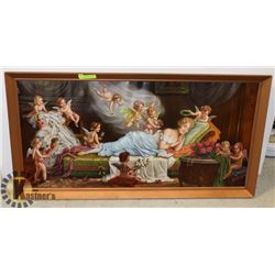 WOOD FRAMED LINDBERG CUPID/CHERUB