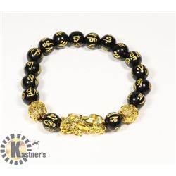 #229-BLACK OBSIDIAN PI XIUJ BRACELET 8mm/ 7.5"