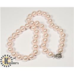 #135-SEA SHELL PEARL NECKLACE  10mm/ 17"