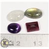 Image 1 : #151-REBY/MOONSTONE/AMETHYST/ LABRADORITE