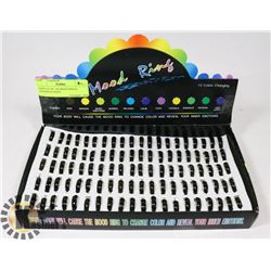 DISPLAY OF 100 MOOD RINGS, ASSORTED SIZES
