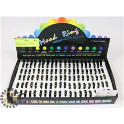 DISPLAY OF 100 MOOD RINGS, ASSORTED SIZES