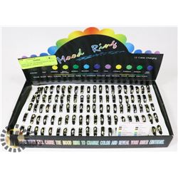 DISPLAY OF 100 MOOD RINGS WITH DOLPHINS, ASSORTED