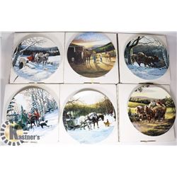 LOT OF 6 HORSE THEME COLLECTOR PLATES