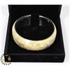 Image 1 : METAL BANGLE BRACELET WITH MOTHER OF PEARL DESIGN