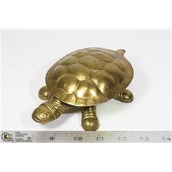 SOLID BRASS TURTLE ASHTRAY
