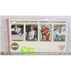 GORDIE HOWE LTD ED COMMEMORATIVE CARD SHEET