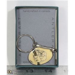 INUIT ANTLER KEYCHAIN POLAR BEAR