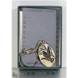 INUIT ANTLER KEYCHAIN GOOSE