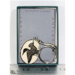 INUIT ANTLER KEYCHAIN LOON