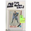 Image 1 : 1968 TIM HORTON HOCKEY CARD LEAFS LAST CUP